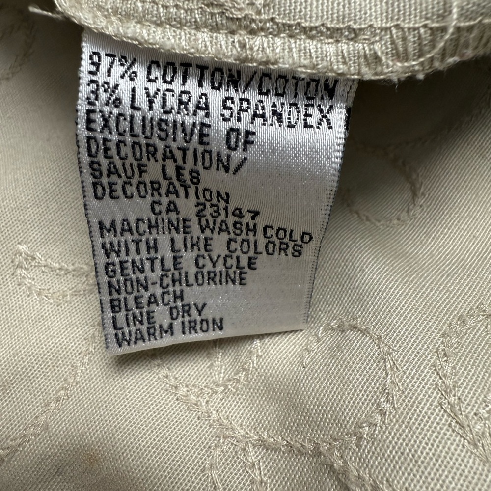 Talbots Beige Embroidered Zip Jacket Size XL Lightweight Spring Coat - Picture 4 of 5